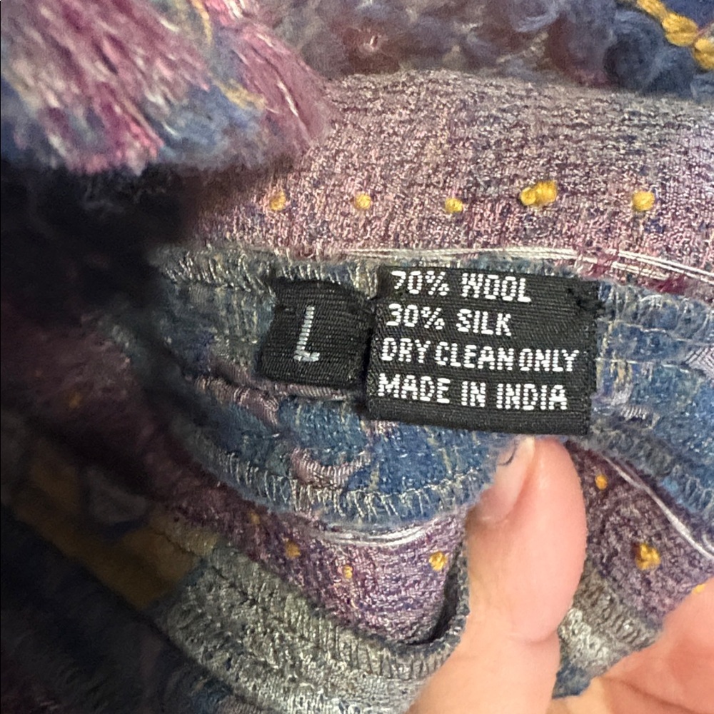 Colorful Patterned Open Front Jacket - Picture 9 of 12